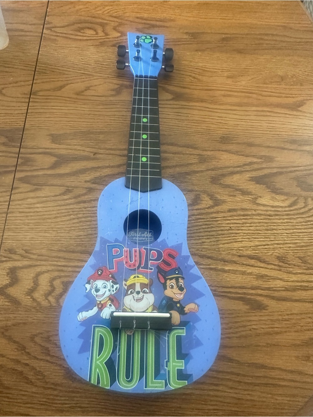 Kids Blue 'Pups Rule' Themed Toy Ukulele